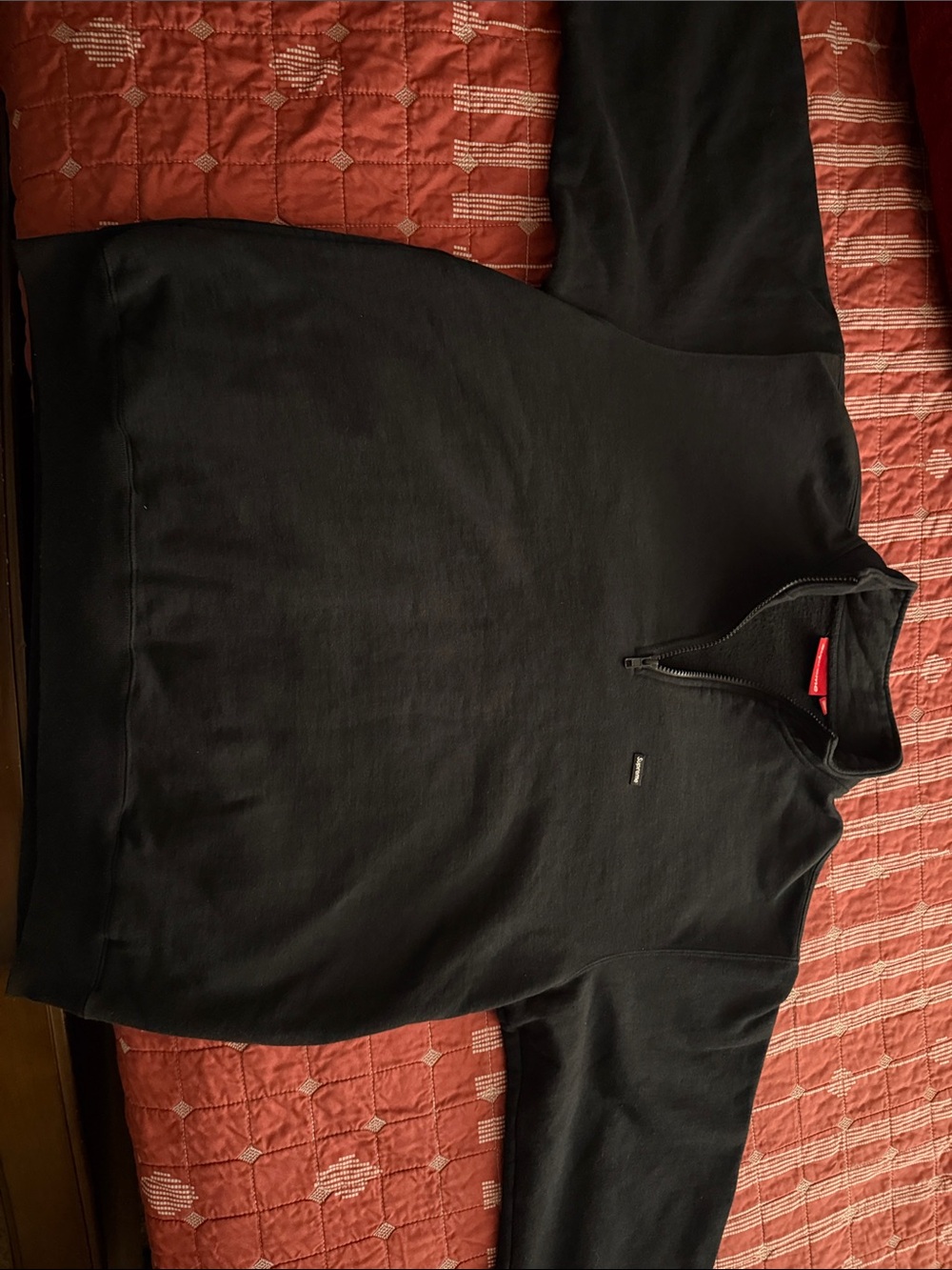 Supreme Black Quarter-Zip Sweater